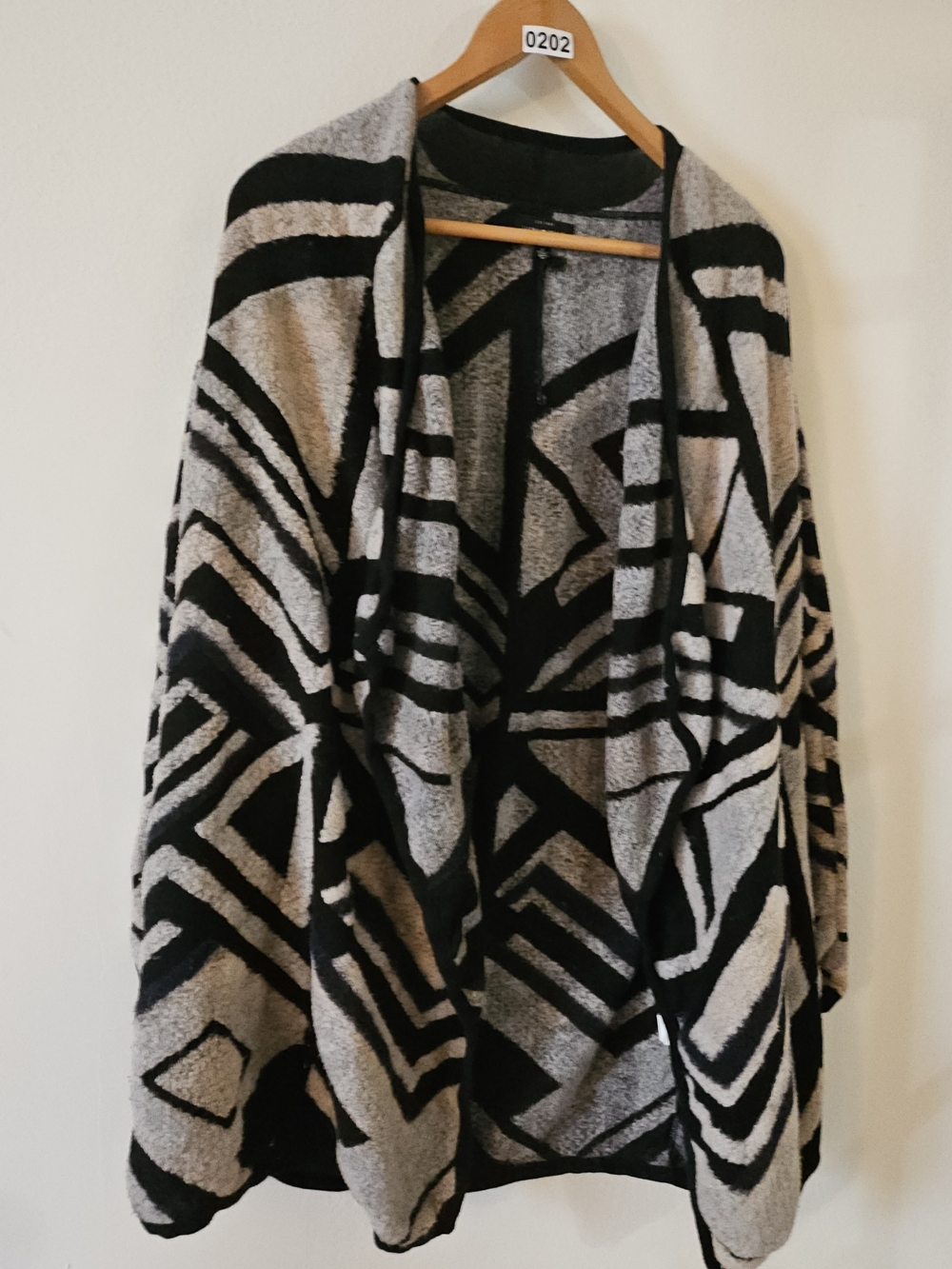 Lucky Brand Aztec Print Open Front Waterfall Cardigan Sweater 202